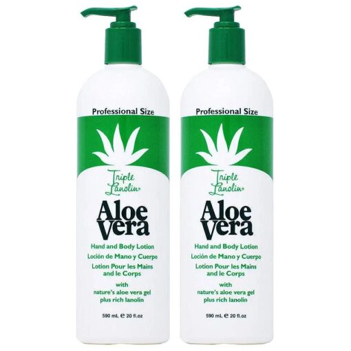 Triple Lanolin Aloe 20 Ounce Hand & Body Lotion Pump ( 591ml ) ( 2 Pack )