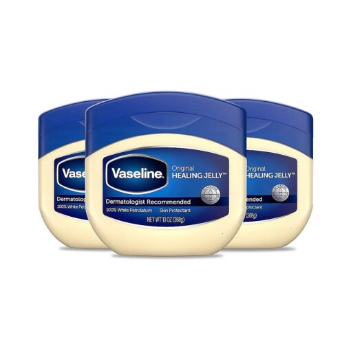 Vaseline Petroleum Jelly Original Provides Dry Skin Relief And Protects Minor Cuts Dermatologist Recommended And Locks In Moisture, 13 Ounce ( Pack of 3 )