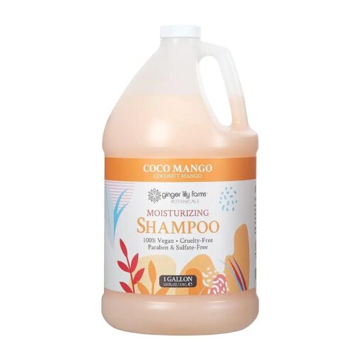 Ginger Lily Farms Botanicals Moisturizing Shampoo for All Hair Types, Coco Mango, 100 % Vegan & Cruelty-Free, Coconut Mango Scent, 1 Gallon ( 128 fl oz ) Refill