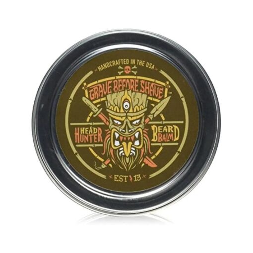 Grave Before Shave ( tm ) Head Hunter Beard Balm ( Tropical summer aroma ) ( 4 oz, )