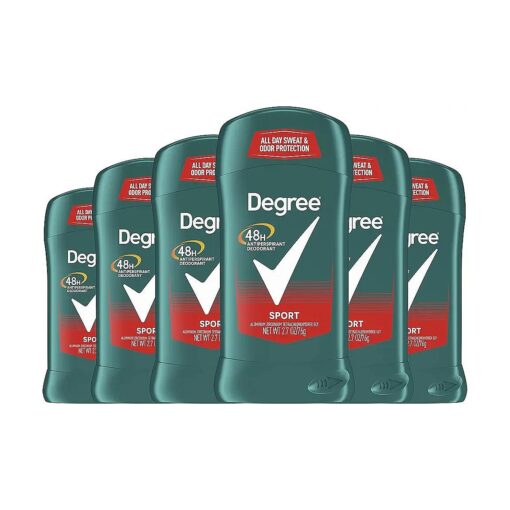 Degree Men Original Antiperspirant Deodorant for Men, 48-Hour Sweat and Odor Protection, Sport 2.7 Oz ( Pack of 6 )