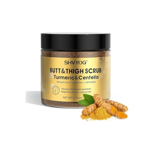 Butt Scrub Wash, Butt Scrub Exfoliator with Turmeric & Centella for Butt Acne Clearing Treatment, Booty Scrub Body Exfoliator for Thigh Acne, Ingrown Hair, Bikini, Razor bump, Cellulite Clearing