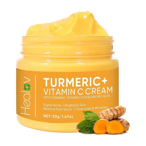 Turmeric Face Cream for Face & Body - All Natural Turmeric Skin Brightening Lotion - Cleanses Skin, Fights Acne, Evens Tone, Fades Scars, Sun Damage, & Age Spots - Turmeric Cream with Vitamin C