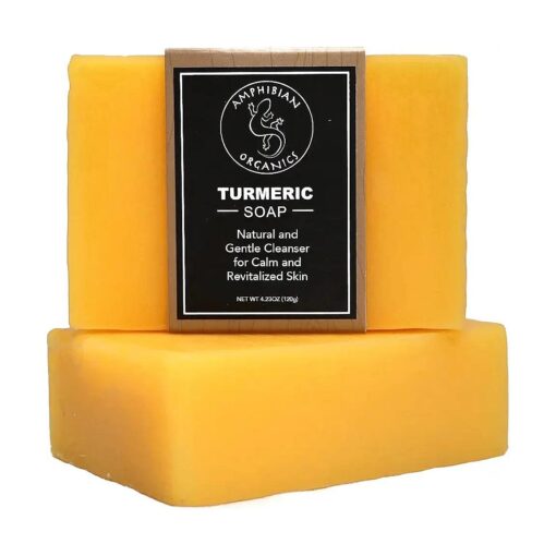 Turmeric Soap - All Natural Gentle Cleanser for All Skin Types, No Stain Face & Body Cleanser for Men, Women & Teens .