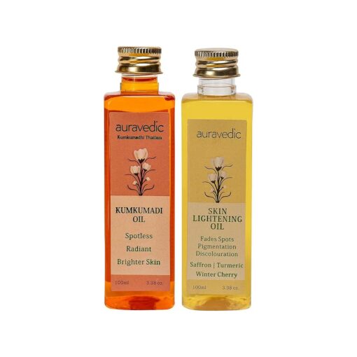 Kumkumadi Oil |Auravedic Skin Oil | Turmeric and Winter Cherry | 100ml ( 3.38Fl Oz )