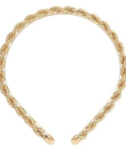 Chain Headband for Women Gold Metal Twisted Hair Chains Statement Hairband Hair Accessories ( Gold )