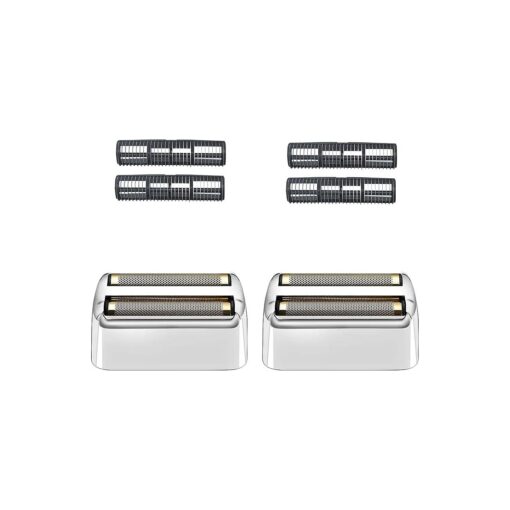 2 Pack Shaver Replacement Foil and Cutters Compatible with BaBylissPRO Double FXFS2 Metal Shaver foil Replacement, Silver