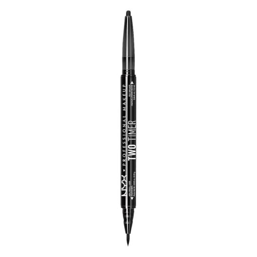 NYX PROFESSIONAL MAKEUP Two-Timer Dual Ended Eyeliner, Eyeliner Pencil, Jet Black ( TT01 )