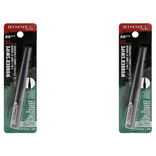 Rimmel London Wonder Swipe 2-in-1 Liner to Shadow - 016 Out Out Eyeliner Women 0.06 oz ( Pack of 2 )