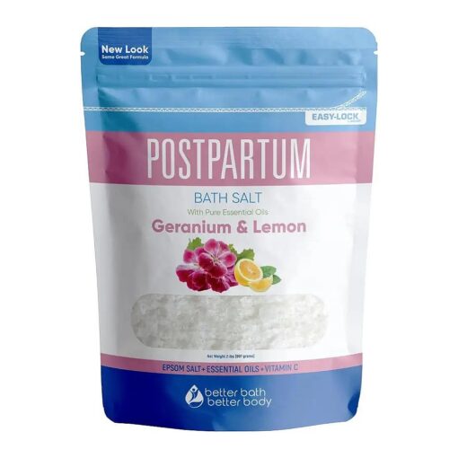 Postpartum Sitz Bath Soak ( 2 Lbs ) Postpartum Care for New Moms Bath Salt with Essential Oils in Easy Press-Lock BPA-Free Pouch Made with Natural Ingredients Made in USA