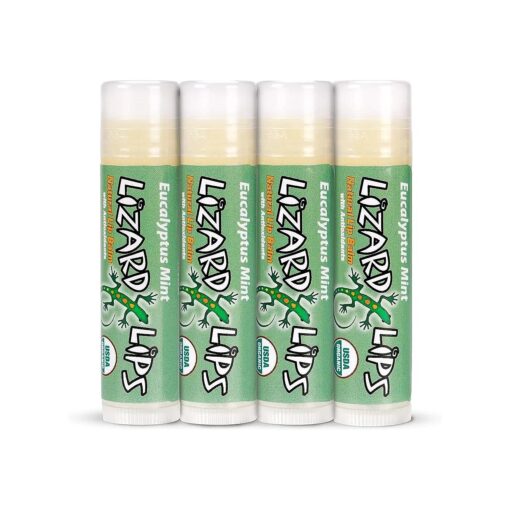 Lizard Lips USDA Certified Organic 4 Pack - Eucalyptus Mint