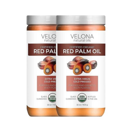 USDA Certified Organic Red Palm Oil 64 oz | Food and Cosmetic Grade | in jar | Extra Virgin, Cold Pressed | Skin, Face, Body, Hair Care | Use Today - Enjoy Results