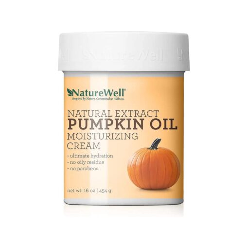 NATURE WELL Natural Extract Pumpkin Oil Moisturizing Cream for Face and Body, Non-Greasy, Ultra-Hydrating, No Parabens or Dyes, 16 Oz