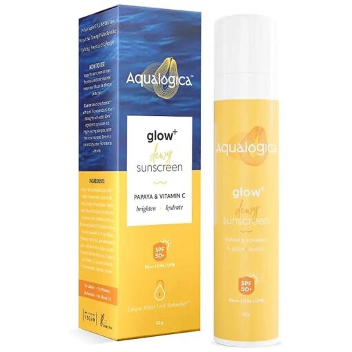 Glow+ Dewy Sunscreen SPF 50 PA+++ For UVA/B & Blue Light Protection, for Glowing & Well Protected Skin, Cream, 50 g