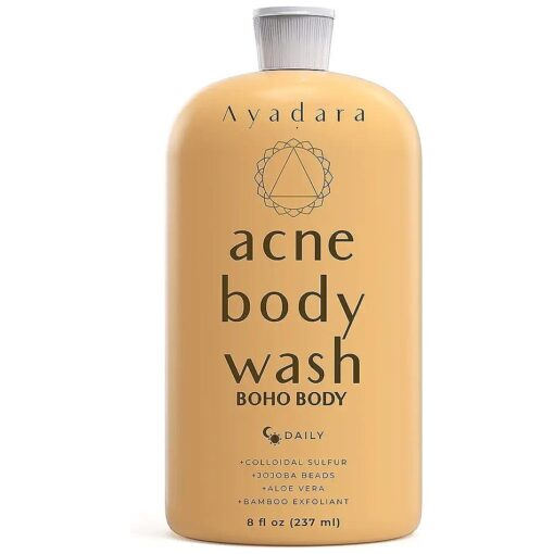 Boho Body Acne Body Wash, 8oz, Back Acne Treatment Body Wash, Acne Body Wash With Hydrating Aloe Vera, Body Acne Wash that Hydrates Skin, Body Wash for Sensitive Skin Men and Women, 50+ Uses