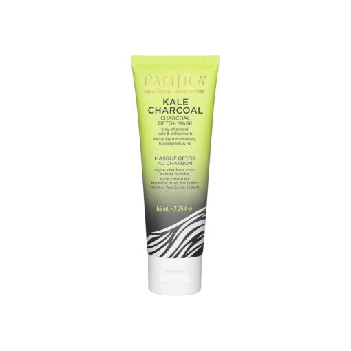 Pacifica Kale Charcoal Ultimate Detox Face Mask For All Skin Types ( Vegan & Cruelty Free ), lime, 2.25 Fl.Oz