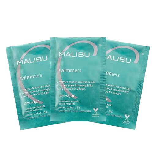 Malibu C Swimmers Wellness Remedy - Restoring & Hydrating Hair Care with Vitamin C Complex - Protects Hair Discoloration from Chlorine and Pool Elements ( 3 Packets )