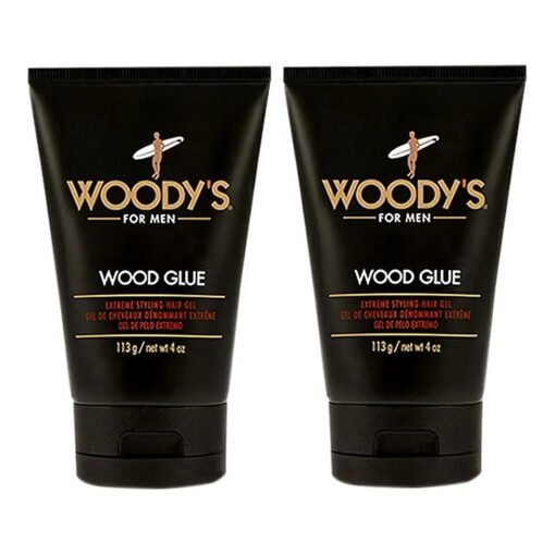 Woody 's Hair Styling Wood Glue Extreme Hair Gel for Men, Ultimate Hold for Bold, Long Lasting Hairstyles, 4 Fl Oz ( 2 Pack )