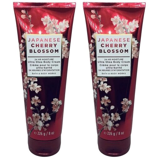 Bath and Body Works Gift Set of of 2 - 8 oz Body Cream - ( Japanese Cherry Blossom ), Full