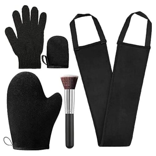 5 Pack Self Tanning Mitt Applicator Kit, Self Tan Glove, Face Tan Mitt, Back Lotion Applicator, Exfoliating Glove, Tanning Brush for Self Tanner Fake Bake Tan