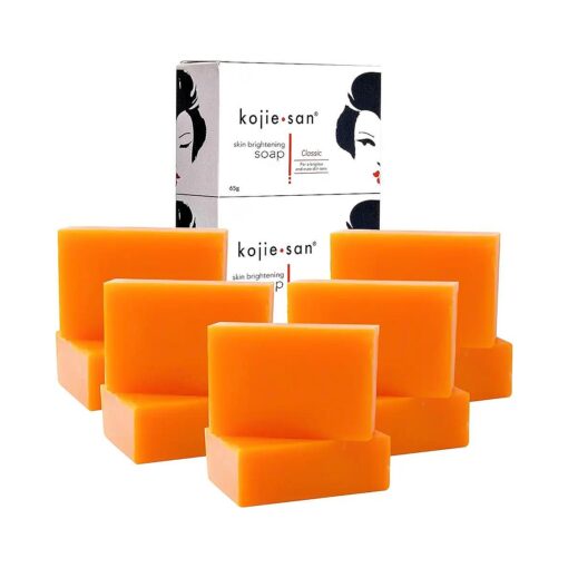 Kojie San Skin Brightening Soap - Bundle Pack -The Original Kojic Acid Soap that Reduces Dark Spots, Hyperpigmentation, & Scars with Coconut & Tea Tree Oil - 65g x 10 Bars