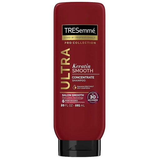 TRESemme Ultra Keratin Smooth Concentrate Shampoo For Dry Hair Salon Smooth in 30 Seconds, Fast-Lather Technology and 2X More Washes 20 oz