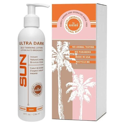 Ultra Dark Self Tanner Lotion, Instant Tan, Natural Looking Tan for Face, Body and legs, Organic Sunless Tanning Lotion for Fair To Dark Skin Tones, Ensures a Natural Glow