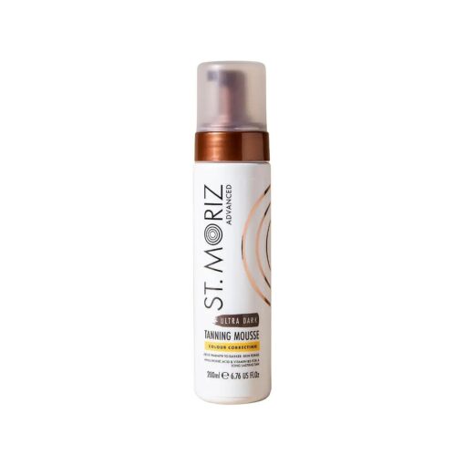 St Moriz Advanced Colour Correcting Tanning Mousse in Ultra Dark | With Hyaluronic Acid, Vitamin B5 & Advanced Skin Care Benefits | Adds Warmth To Deep Skin Tones | Fast-Drying Vegan Fake Tan | 200ml