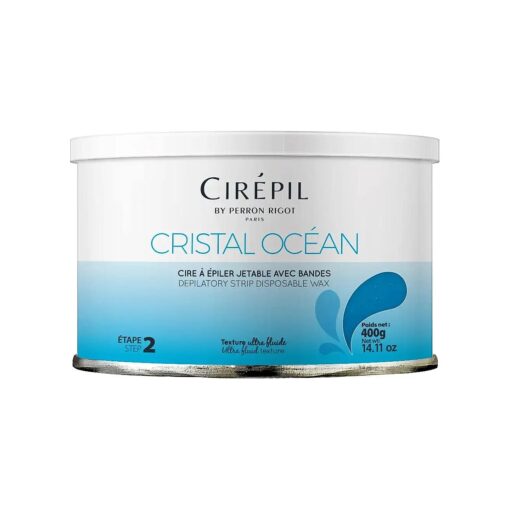 Cirepil - Cristal Ocean - 400g / 14.11 oz Wax Tin - Unscented - Ultra-Fluid Gel Texture - Perfect for Large Body Areas & Sensitive Skins - Rosin & Beeswax Free - Strips Needed