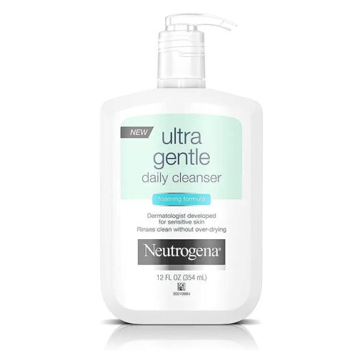 Neutrogena Fragrance Free Ultra Gentle Foaming Daily Cleanser, Hydrating Face Wash for Sensitive Skin, Removes Makeup & Gently Cleanses Without Over Drying, Hypoallergenic, 12 fl, oz