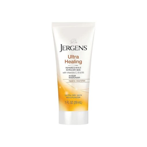 Jergens Ultra Healing Dry Skin Moisturizer, 1 Ounce Travel Lotion, for Absorption into Extra Dry Skin, with HYDRALUCENCE blend, Vitamins C, E, and B5 ( Pack of 10 )