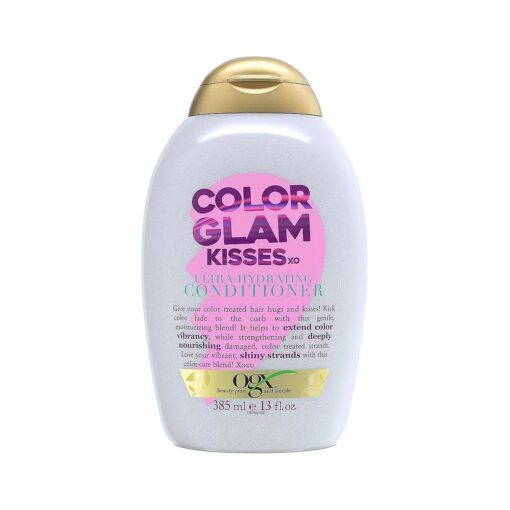 OGX Kandee Johnson Collection Hugs & Kisses Ultra Hydrating Conditioner for Color-Treated Hair, Gentle Sulfate-Free Surfactants to Soften & Moisturize Hair, Semi-Sweet Floral Scent, 13 fl, oz