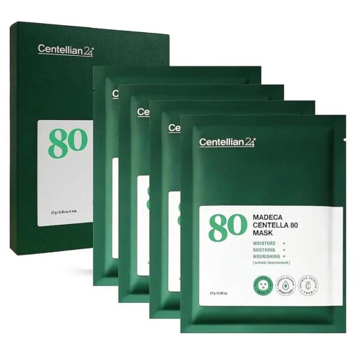 CENTELLIAN 24 Madeca Mask ( Extra Moisturizing, 4pc ) - Face Sheet Mask, Ultra Hydrating & Soothing for Dry, Sensitive Skin, Korean Skin Care by Dongkook, Centella Asiatica, TECA, EGF .