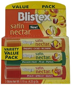 Blistex Satin Nectar Lip Moisturizer Variety Value Pack 0.15 Ounce Each