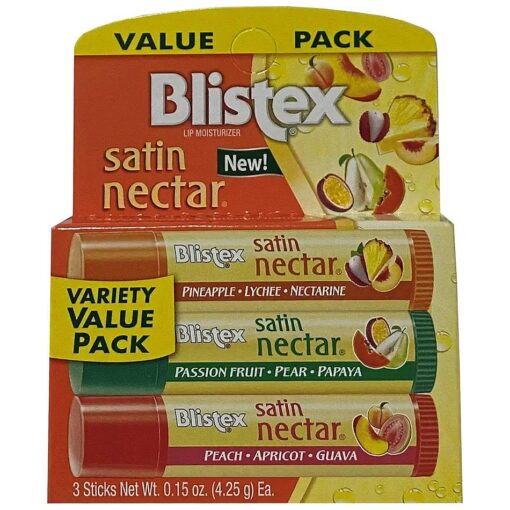 Blistex Satin Nectar Lip Moisturizer Variety Value Pack 0.15 Ounce Each