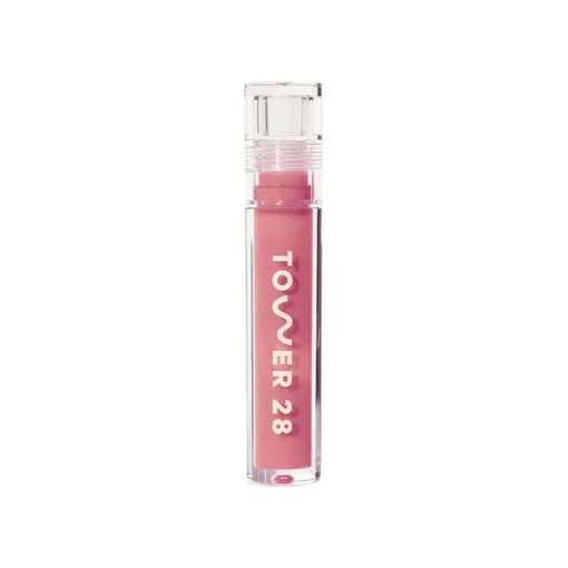 Tower 28 ShineOn MilkyLip Jelly, PISTACHIO, Non-Sticky Lip Gloss, Milky Nude Pink Vegan Lip Gloss, Moisturizing Apricot and Raspberry Seed Oil, Cruelty Free