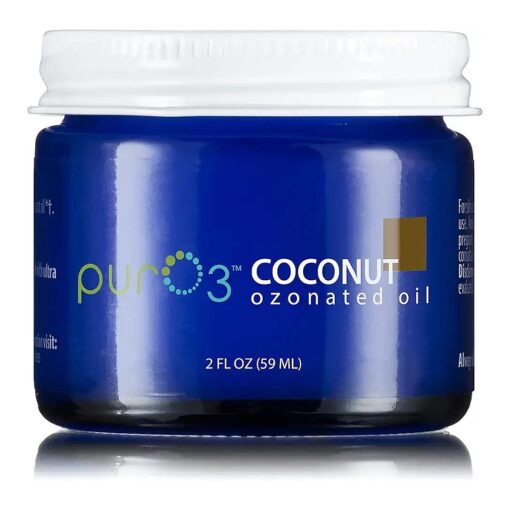 Pur O3 Ozonated Coconut Oil - 2 oz - Glass Jars - Nourishes - Moisturizes - Sensitive Skin