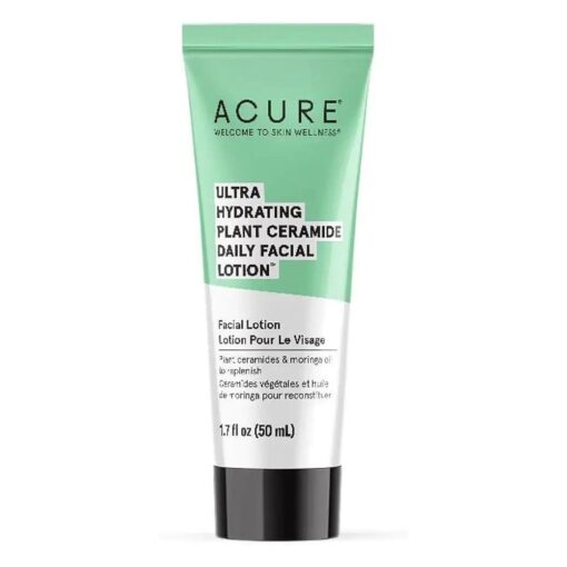 Acure Ultra Hydrating Plant Ceramide Facial Lotion - Morning Face Moisturizer for Deep Hydration, Skin Tone Balance - Made & Extract from Plant Ceramide, Niacinamide & Rice Bran Oil, 1.7 fl oz