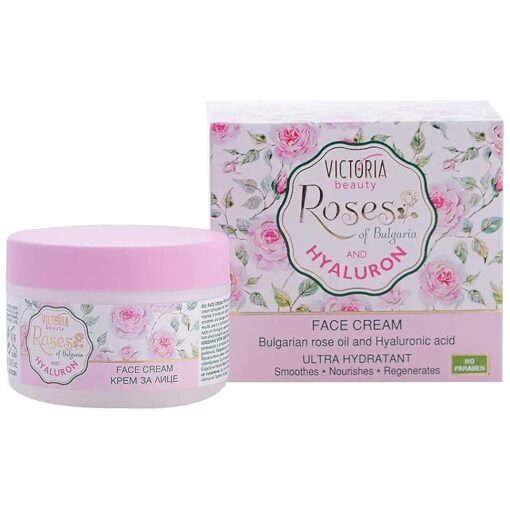 Ultra Hydrating Rose Oil Face Cream - Anti-Wrinkle Moisterizer With Hyaluronic Acid + Bulgarian Rose for Dry Sensitive Skin