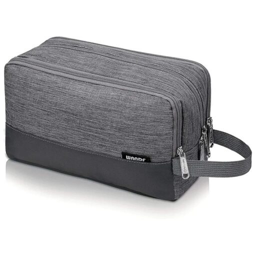 Toiletry Bag for Men Hanging Dopp Kit Water Resistant Shaving Bag Small Toiletry Bag for Traveling ( Denim Grey )