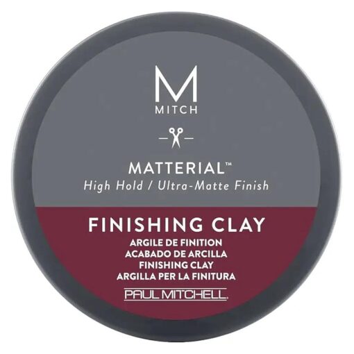 MITCH by Paul Mitchell Matterial Finishing Clay for Men, High Hold, Ultra-Matte Finish, For All Hair Types, 3 oz .