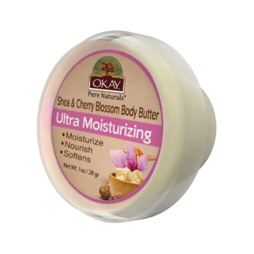 OKAY SHEA and CHERRY BLOSSOM BODY BUTTER Ultra Moisturizing 1oz / 30gr .