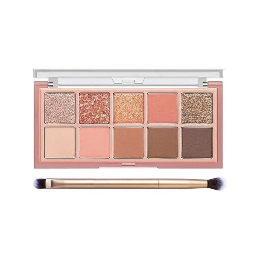 BestLand Matte Nudes Eye Shadow Palette - Ultra Pigmented Blendable and Long-Lasting Matte, Shimmer, and Metallic Finishes Eyeshadow with Brush - Eye Makeup for Smok, Natural and Bold Looks ( Sparkling Coral )