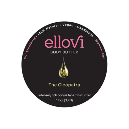 All-Natural Body Butter - The Cleopatra - Pure Enough to Eat - Made With Just 6 Vegan Ingredients - Ultra-Rich 100 % Plant-Based Moisturizer For Naturally Healthy Skin ( 1 fl, oz/33ml )