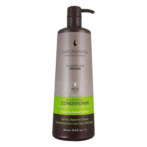 Macadamia Professional Hair Care Sulfate Paraben Free Natural Organic CrueltyFree Vegan Hair Products Ultra Rich Moisture Hair Conditioner, Green, 33.8 Fl Oz