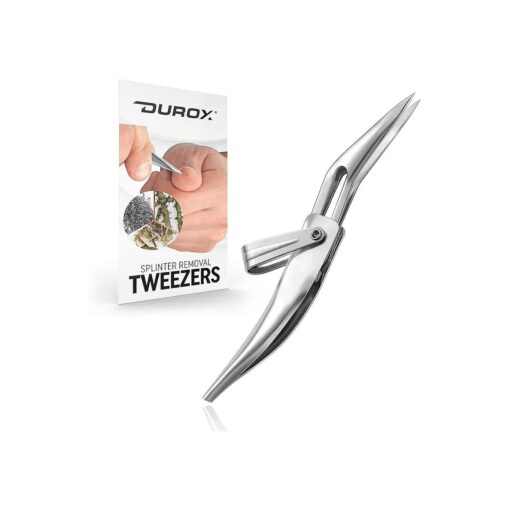 DUROX - Splinter Tweezers, Ideal for Splinter Removal Kit, Pointed Tweezers for Splinters, Foldable EDC Tweezers for Splinter Removal with Keychain, Easily Remove Splinter Out .