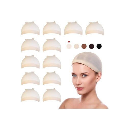 12 PCS ! STUDIO LIMITED Perfect Fit Ultra Thin & Expandable Stocking Wig Cap, Each pack contains 2 wig caps ( 6 pack, Transparent )