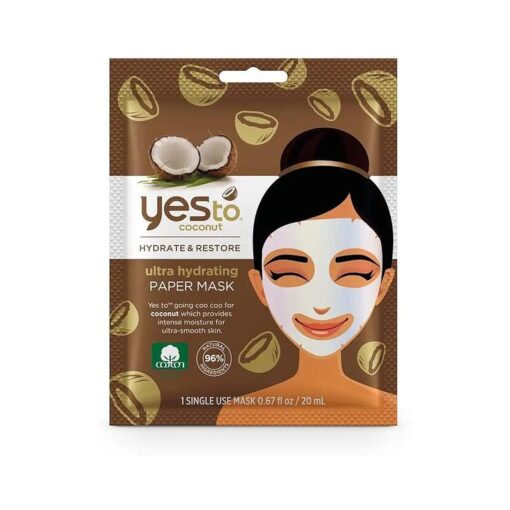 Yes to Coconut Ultra Hydrating Paper Mask, 0.67 Fl Oz