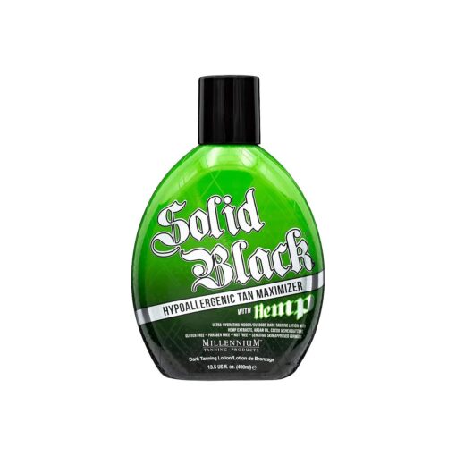 SOLID BLACK HYPOALLERGENIC TAN MAXIMIZER WITH HEMP Indoor/Outdoor Dark Tanning Lotion 13 oz