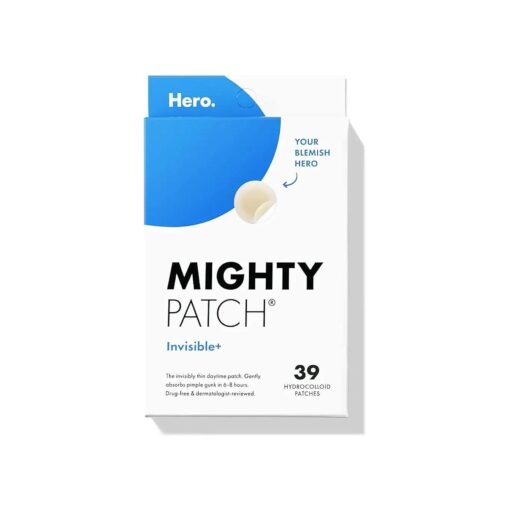 Hero Cosmetics Mighty Patch ( tm ) Invisible+ Patch - Daytime Hydrocolloid Acne Pimple Patches for Covering Zits and Blemishes, Ultra Thin Spot Stickers for Face and Skin ( 24 Medium and 15 Small Patches )